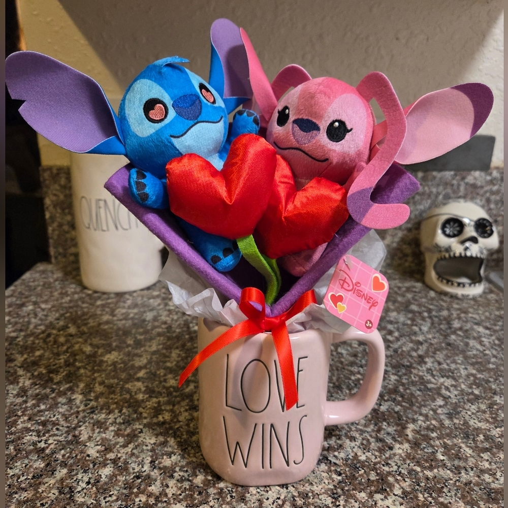 Rae Dunn Mug With Stitch and Angle Guft Set
